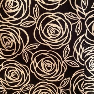 Hanna Andersson Boxy Button Down Shirt Dark Floral Black Cream 10